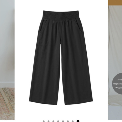 Wide Leg Everyday Transitional Smocked Linen Pant - Final Sale