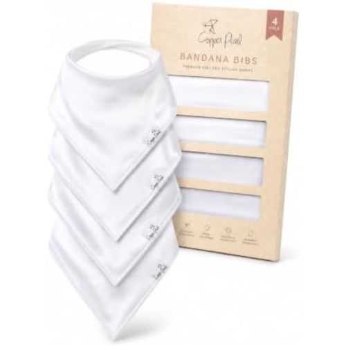 Copper Pearl Baby Bibs 4 Pack & 6 Pack, Bandana Drool Bibs for Baby Girl & Boy, Soft Cotton Bibs for Drooling and Teething