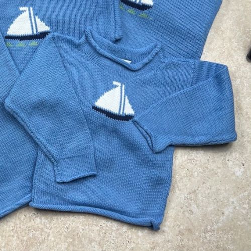 Maine Sailboat Baby Sweater, Hand-loomed Cotton - Etsy