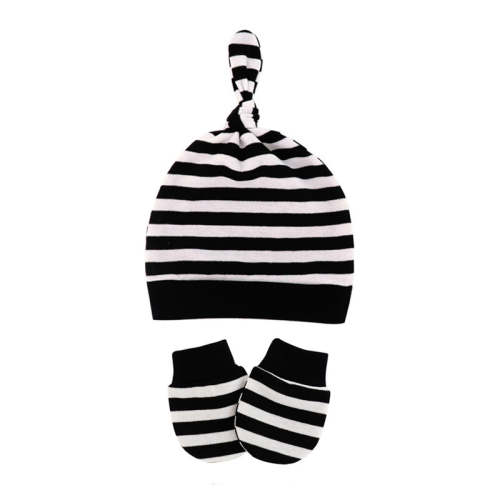 Striped Cap and Mittens Set (Babies) – Witching Hour Baby