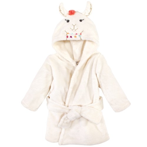 Little Treasure Baby Girl Plush Bathrobe, Llama, 0-9 Months - Llama - 0-9 Months