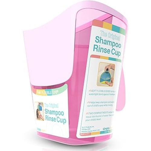 Tear-Free Bathing Experience with Rinse Cup - Soft Flexible Edge, Comfortable Handling & 40 Oz Capacity
