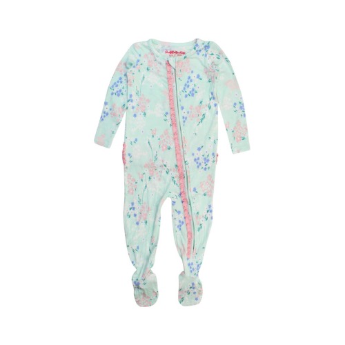 SoftSnooze Baby Girls Ruffle One Piece Footie Pajamas