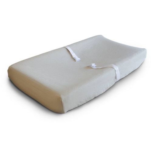 Mushie Extra Soft Muslin Changing Pad Cover - Fog