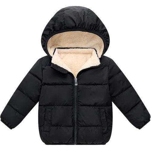 Baby Boys Thicken Winter Coat Toddler Girls Fleece Warm Hooded Jacket Clothes