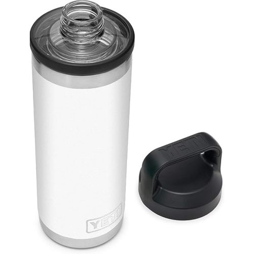YETI Rambler 18 oz Bottle, Vacuum Insulated, Stainless Steel with Chug Cap, White
