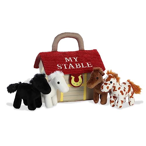 Aurora® Engaging Baby Talk™ My Stable™ Baby Stuffed Animal - A Fun Playset for Sensory Engagement and Play - for Babies and New Parents - Multicolor 7 Inches