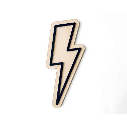 Lightning Bolt Sign: Wood & Acrylic Kids Nursery Decor