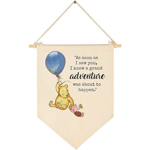 Adventure Was About to Happen-Christmas Birthday Party Bunting-Baby Present Shower-Wall Flag Decor Gift-Banner Sign Gift for Nursery Bedroom Playroom front Door-As Soon As I Saw You
