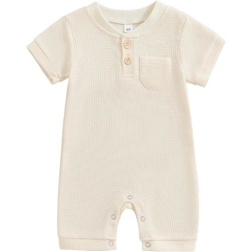 Kuriozud Newborn Infant Unisex Baby Boy Girl Clothes Button Romper Jumpsuit Basic One Piece Outfits