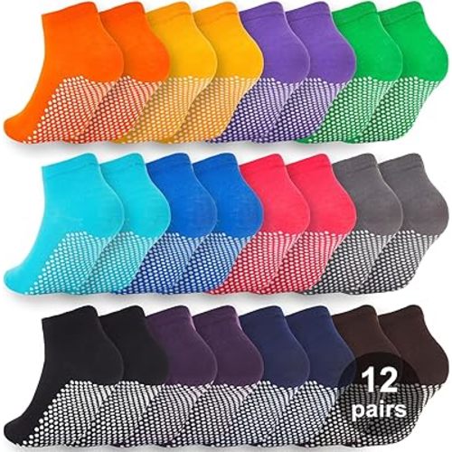 Grip Socks for Women & Men- Non Slip Sticky Grippy Socks Woman Gripper Slipper Sock for Hospital Yoga Pilates