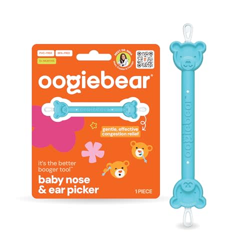 oogiebear Baby Nose Cleaner & Ear Wax Removal Tool - Safe Booger & Earwax Removal for Newborns, Infants, Toddlers - Dual-Ended - Essential Baby Stuff