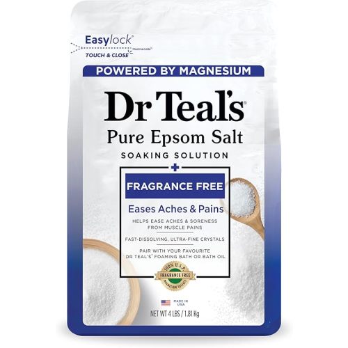 Dr Teal's Epsom Salt Magnesium Soak, Fragrance Free, 4 lbs