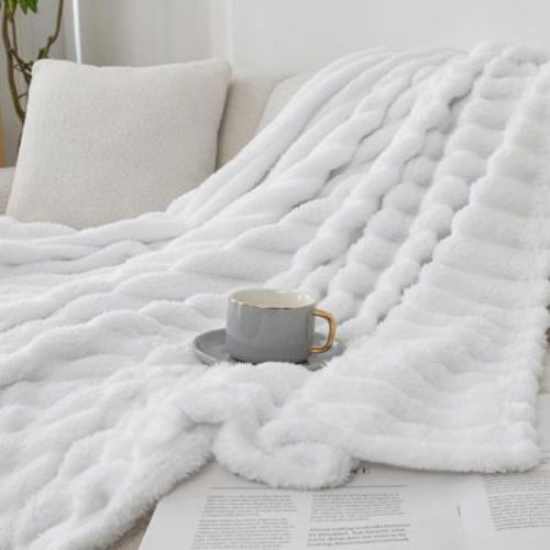 Kate Aurora Modern Lux Ultra Soft & Plush Ribbed Accent Throw Blanket - 50 in. W x 60 in. L