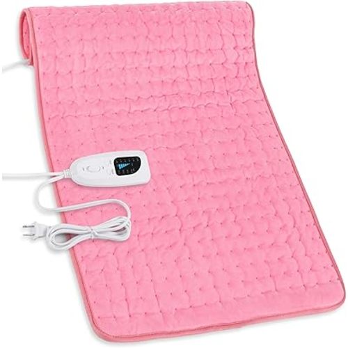 Deepsoon Heating Pad,Electric Heating Pads for Back,Neck,Abdomen,Moist Heating Pad for Shoulder,Knee,Arms,Legs,Dry/Moist Heat & Auto Shut Off,Christmas Gifts for Men and Women,BabyPink,33x17 Inch