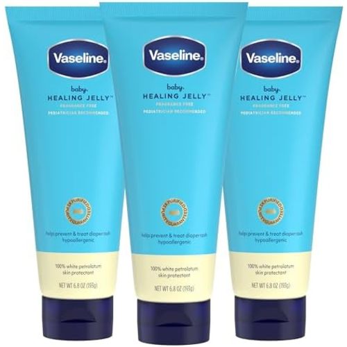 Vaseline Baby Petroleum Healing Jelly Tube for Diaper Rash 6.8 oz 3ct