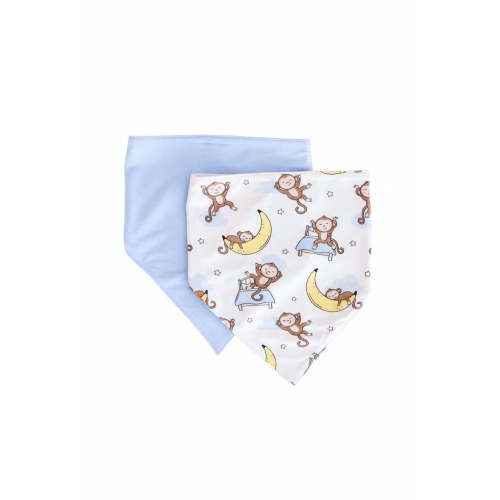 Monkey See, Monkey Snooze 2pc Bandana Bibs