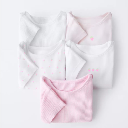 FIVE-PACK OF STRAWBERRY BODYSUITS - Pink | ZARA United States