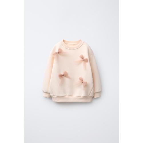 TULLE BOW SWEATSHIRT - Pastel pink | ZARA United States