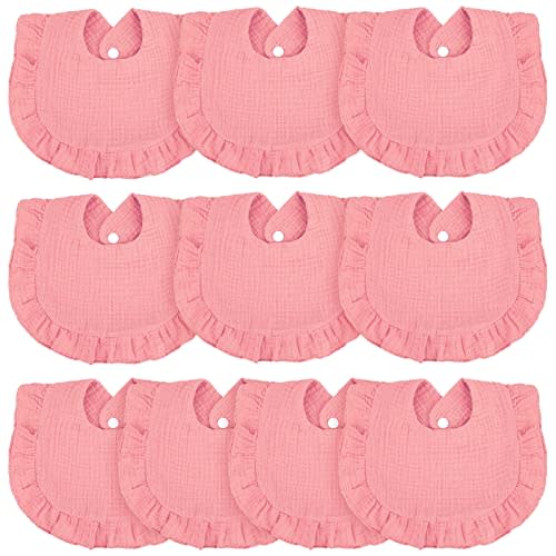 10 Pcs Baby Muslin Bibs Drool Bandana Soft Baby Cotton Bibs for Newborn Baby Girl Boy Toddlers Infants Teething