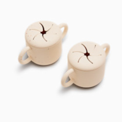 AEIOU Silicone Snack Cup (2 Pack) - Oat/Oat Speckle