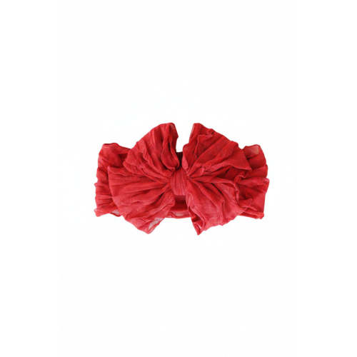 Large Ruffle Knit Christmas Headband in Candy Red | Caden Lane