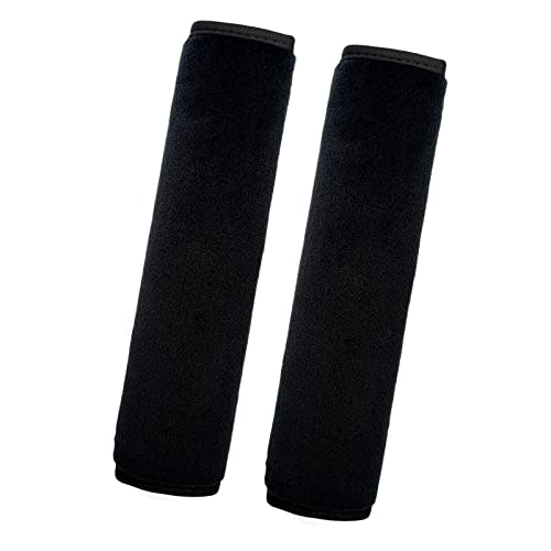 Medsuo 2 Pack Universal Soft and Comfortable Car Seat Belt Pads Harness Pads Pram Strap Covers Backpack Shoulder Pad Automotive Seat Belt Cushion Pad Cover for Adults - Black