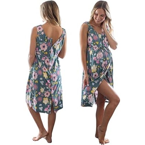 Baby Be Mine Labor and Delivery Gown for Hospital – 3-in-1 Labor/Delivery/Nursing Gown – Maternity Sleepwear