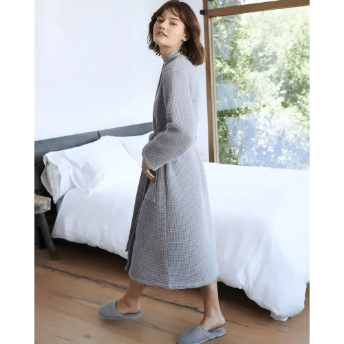 Organic Turkish Waffle Robe in Grey