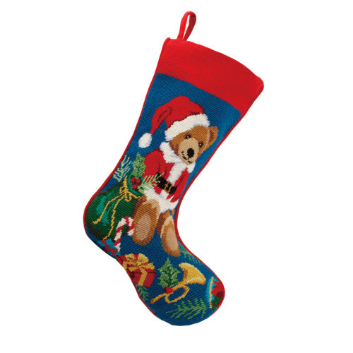 The Holiday Aisle® Vermehr Bear Presents Needlepoint Stocking & Reviews | Wayfair
