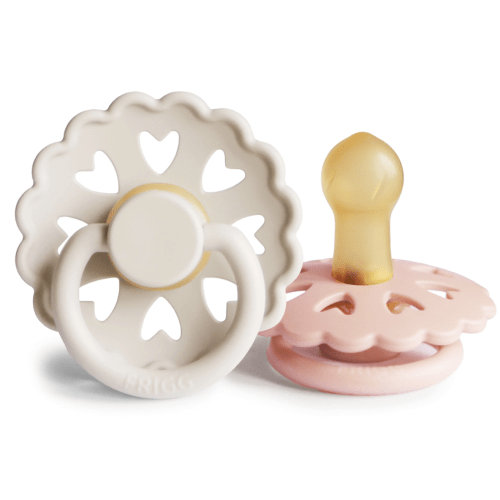 FRIGG Andersen Fairytale Natural Rubber Pacifier 2-Pack - (0-6M) Cream/Blush