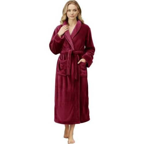 NY Threads Premium Womens Robe, Plush Fleece Long Bath Robe for Women, Fluffy Soft Women's Bathrobe