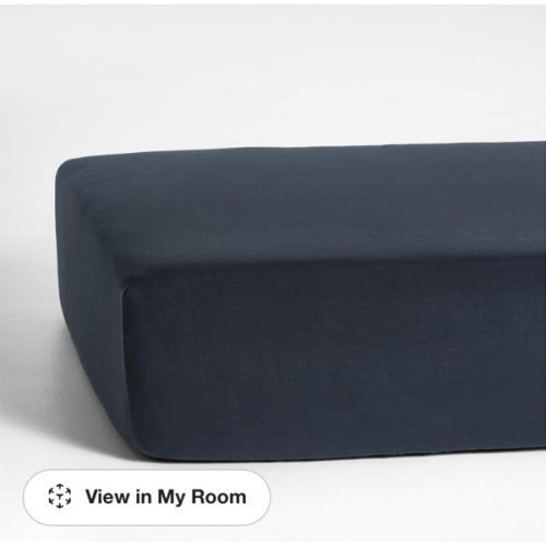 Supersoft Midnight Navy Blue Organic Cotton Gauze Baby Crib Fitted Sheet