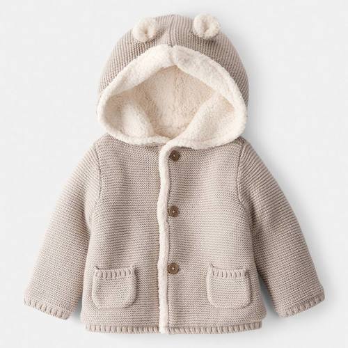 Baby Carter's Sherpa Lined Cotton Long-Sleeve Sweater
