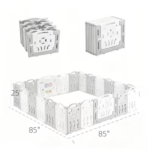 adjustable grey white baby playpen 22 18 14 panel - Temu