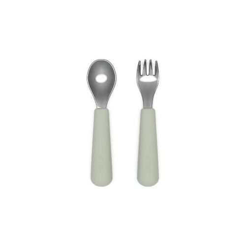 Lalo 2pc Stainless Steel Fork + Spoon Utensils Set