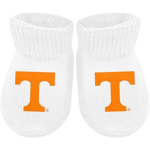 Creative Knitwear College Baby NCAA Officially Licensed Baby Bootie Sock - Tennessee Volunteers Logo - White - Newborn - 6 Months