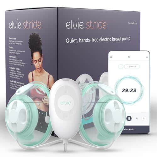Elvie Stride 2 Hospital-Grade, App-Controlled Double Breast Pump - Hands-Free, Wearable, Ultra-Quiet & Electric with 10-Settings & Rechargeable