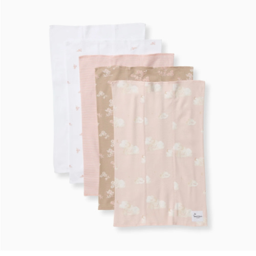 Golden Bee Organic Cotton Burp Cloths 5 Pack