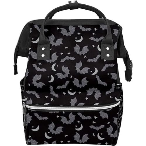 Gothic Moon Stars Boho Diaper Bag Travel Backpack Large Capacity Multi-Function Zipper Casual Travel Backpacks for Mom Dad Unisex