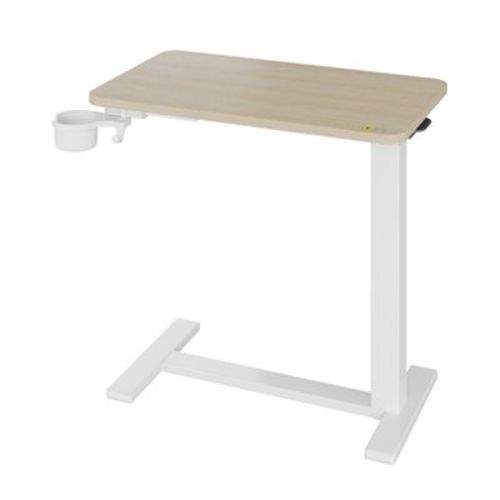 Overbed Table with Hidden Wheels – Height Adjustable Medical Bed Table, Hospital Bedside Table, 28"W x 16"D Rolling Laptop Standing Desk for Home