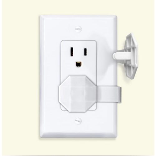 Socket Sitter: Always Connected, Never Lost! No Choking Hazard! Child Safety Cover, Electrical Outlet Cover, Plug Protector, Socket Protector (Pack of 6, Covers 12 outlets) (Crisp White)