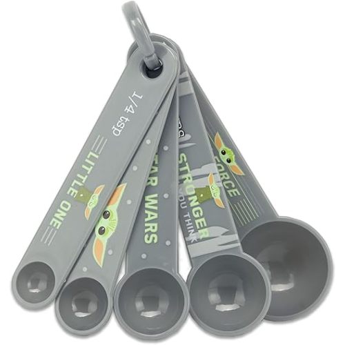 Disney Star Wars The Mandalorian Measuring Spoons - Adorable Baby Yoda Measuring Spoons for Kitchen