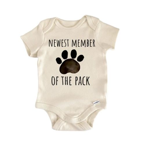 Member Of The Pack Dog Wolf Baby Gift Baby Bodysuit Natural 0-3M