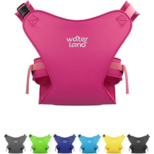 WaterLand Baby Carrier - Innovative Carrier You Can Use Both in Water & Land - Waterproof Infant Chest Holder with Adjustable Straps, Lightweight Toddler Harness for Pool & Beach (SuperPink)