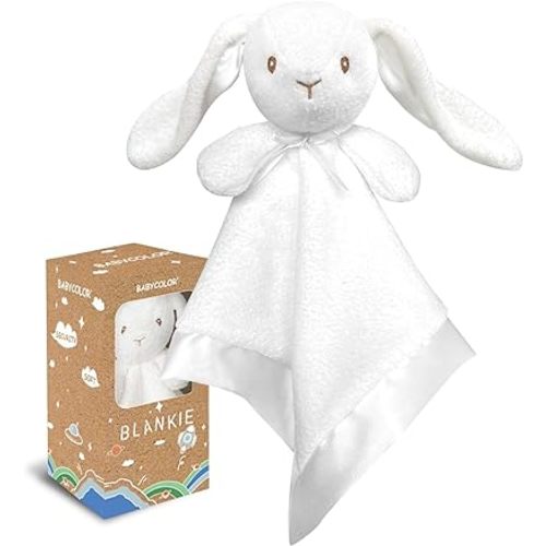 Bunny Baby Security Blanket Loveys for Boys & Girls, 15" Soft Unisex Lovie, Baby Registry Gifts