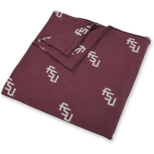 Three Little Anchors Florida State University Knit Swaddle Blanket – Soft Stretchy Baby Swaddle, Officially Licensed FSU Seminoles Newborn Wrap, Premium Jersey Knit