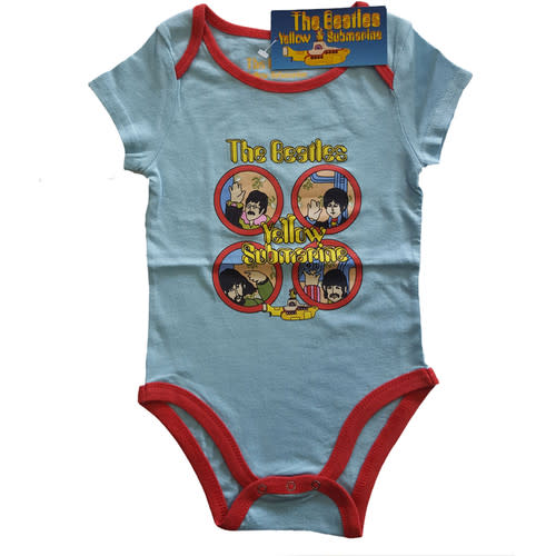The Beatles Kids Infant Baby Romper Grow Yellow Submarine Portholes