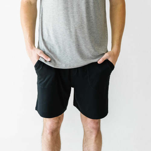Black Men's Pajama Shorts - Little Sleepies