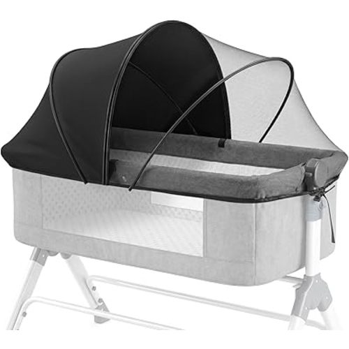 Orzbow Half-Blackout Breathable Mosquito Net Canopy for Cradles, Black